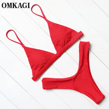 Load image into Gallery viewer, OMKAGI Brand Swimwear Women Swimsuit Sexy Push Up Micro Bikinis Set Swimming Bathing Suit Beachwear Summer Brazilian Bikini 2019