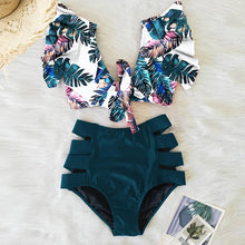 Load image into Gallery viewer, Sexy Bikinis 2020 New Double Shoulder Ruffle Bikini Set High Waist Swimwear Women Swimsuit V-Neck Bathing Suit Beach Wear Swim