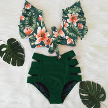 Load image into Gallery viewer, Sexy Bikinis 2020 New Double Shoulder Ruffle Bikini Set High Waist Swimwear Women Swimsuit V-Neck Bathing Suit Beach Wear Swim