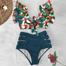 Load image into Gallery viewer, Sexy Bikinis 2020 New Double Shoulder Ruffle Bikini Set High Waist Swimwear Women Swimsuit V-Neck Bathing Suit Beach Wear Swim