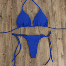 Load image into Gallery viewer, 2pcs Sexy Women Summer Swimwear Bikini Set Bra Tie Side G-String Thong Beach Triangle Suit Swimsuit Bathing Suit Swimming Suit
