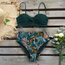 Load image into Gallery viewer, Sexy 2020 Bikini Swimsuit Women Swimwear Push Up Bikinis Set Leaf Print Female High Waist Swimming Suits for Bathing Suit
