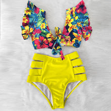 Load image into Gallery viewer, Sexy Bikinis 2020 New Double Shoulder Ruffle Bikini Set High Waist Swimwear Women Swimsuit V-Neck Bathing Suit Beach Wear Swim
