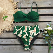 Load image into Gallery viewer, Sexy 2020 Bikini Swimsuit Women Swimwear Push Up Bikinis Set Leaf Print Female High Waist Swimming Suits for Bathing Suit
